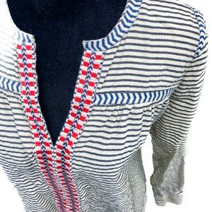 J. Crew Striped Long Sleeve Top - Blue and Red